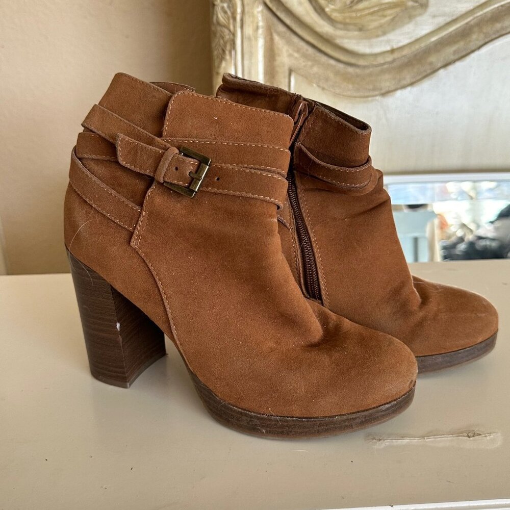Vegan Suede Buckled Booties